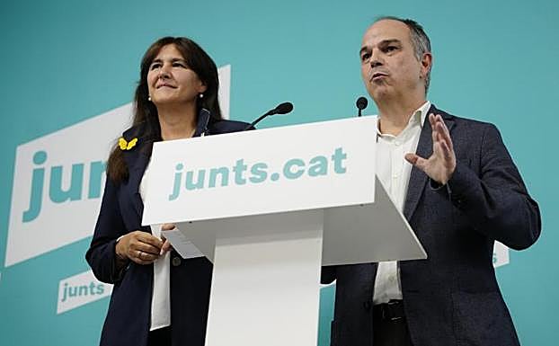Vídeo. Laura Borràs y Jordi Turull comparecen ante los medios.