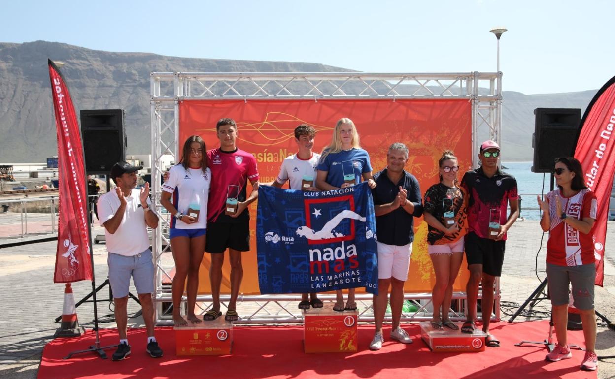 Primeros clasificados en categoría femenina y masculina, en posado conjunto. 