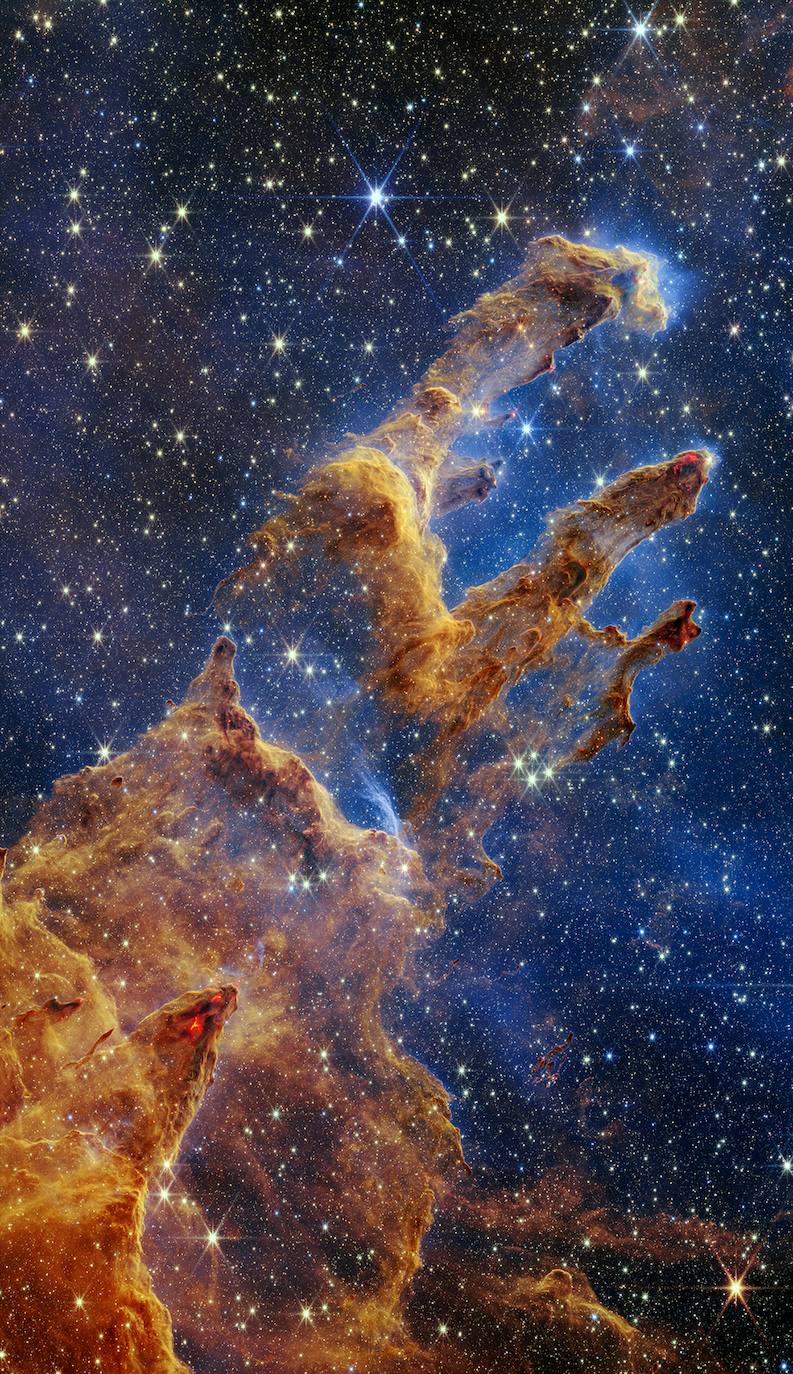 Los Pilares de la Creación, deslumbrantes a ojos del telescopio espacial James Webb