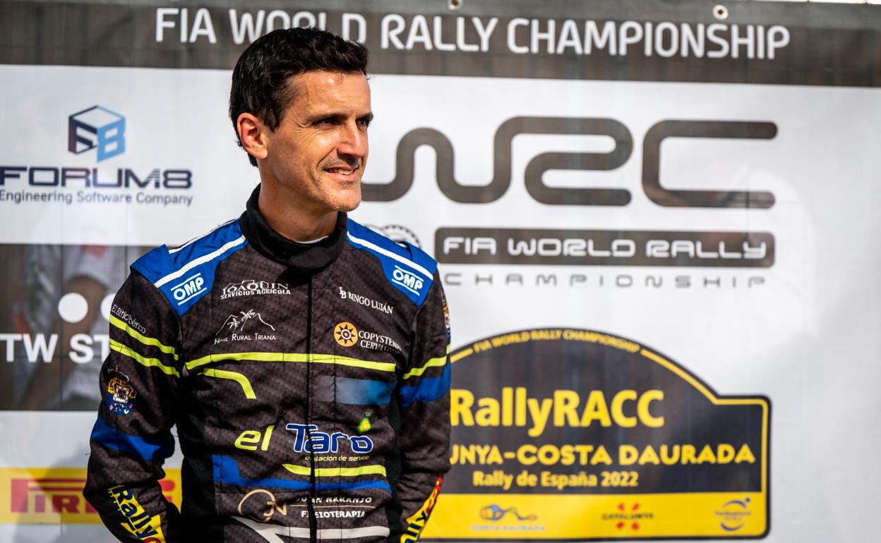 El copiloto grancanario, Rogelio Peñate, en el Mundial WRC3. 