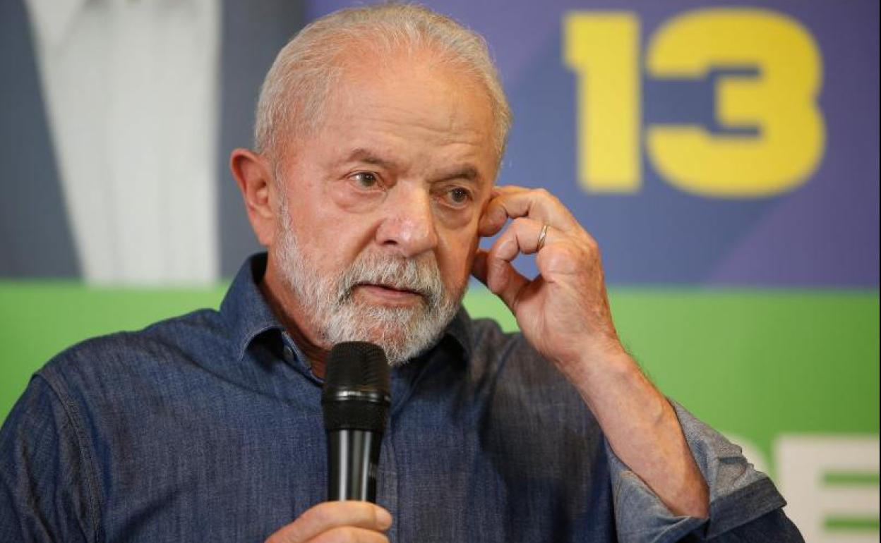 El expresidente Lula da Silva, durante una conferencia en Sao Paolo. 