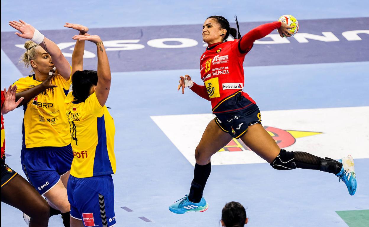 La jugadora grancanaria Almudena Rodríguez. 