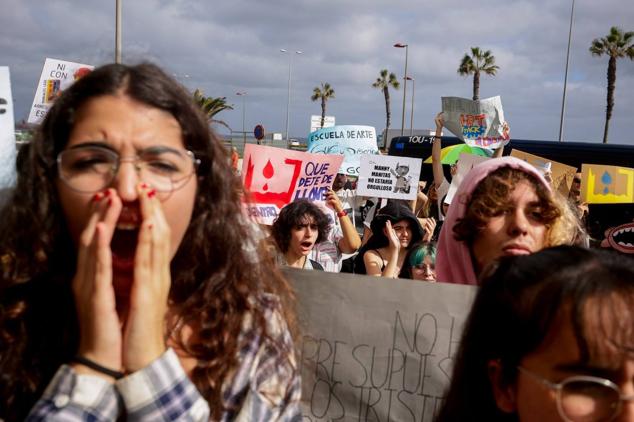 Fotos:Escuela de Arte y Superior de Diseño de Gran Canaria sale a la calle a protestar
