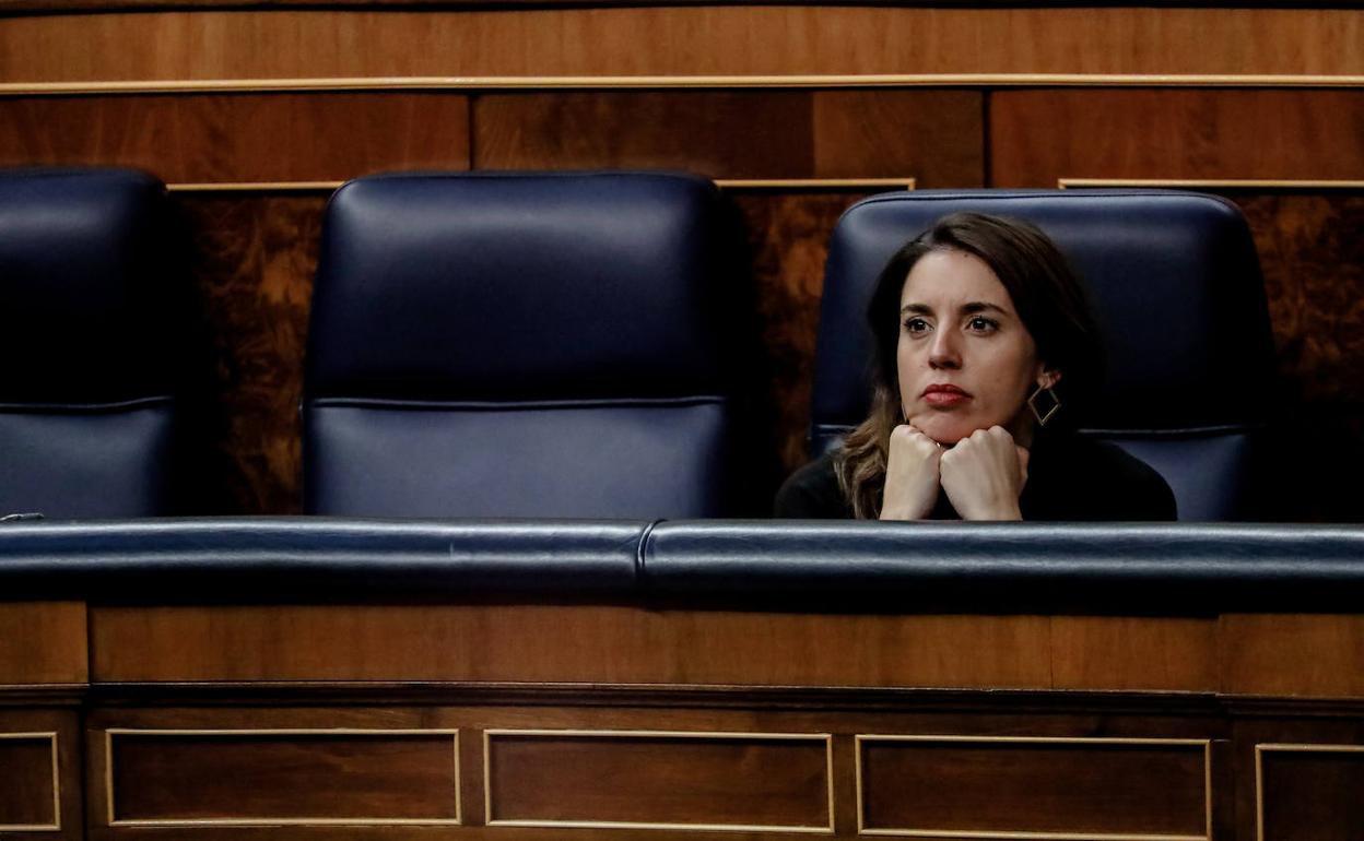 La ministra Irene Montero, esta semana, en el Congreso de los Diputados. 