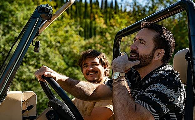 Pedro Pascal (d) y Nicolas Cage, en una escena de la cinta. 