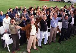 Imagen de Coalición Canaria antes de la escisión del sector de Gran Canaria, en un acto en el Estadio Insular