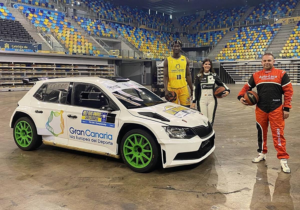 Diop, Emma Falcón y Armide Martín, durante el rodaje del spot promocional.
