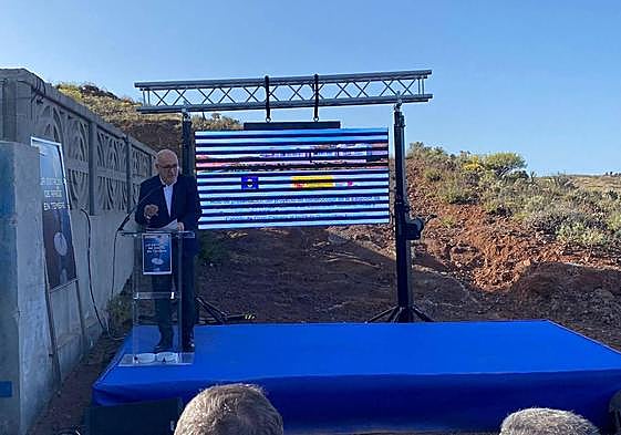 Antonio Morales, presidente del Cabildo de Gran Canaria, durante su intervención.