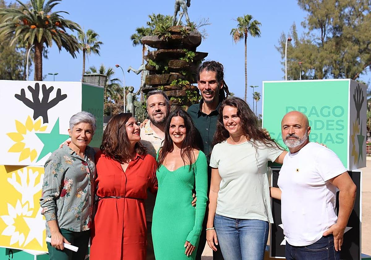 En la imagen, los cabeza de lista de Drago Verdes Canarias.