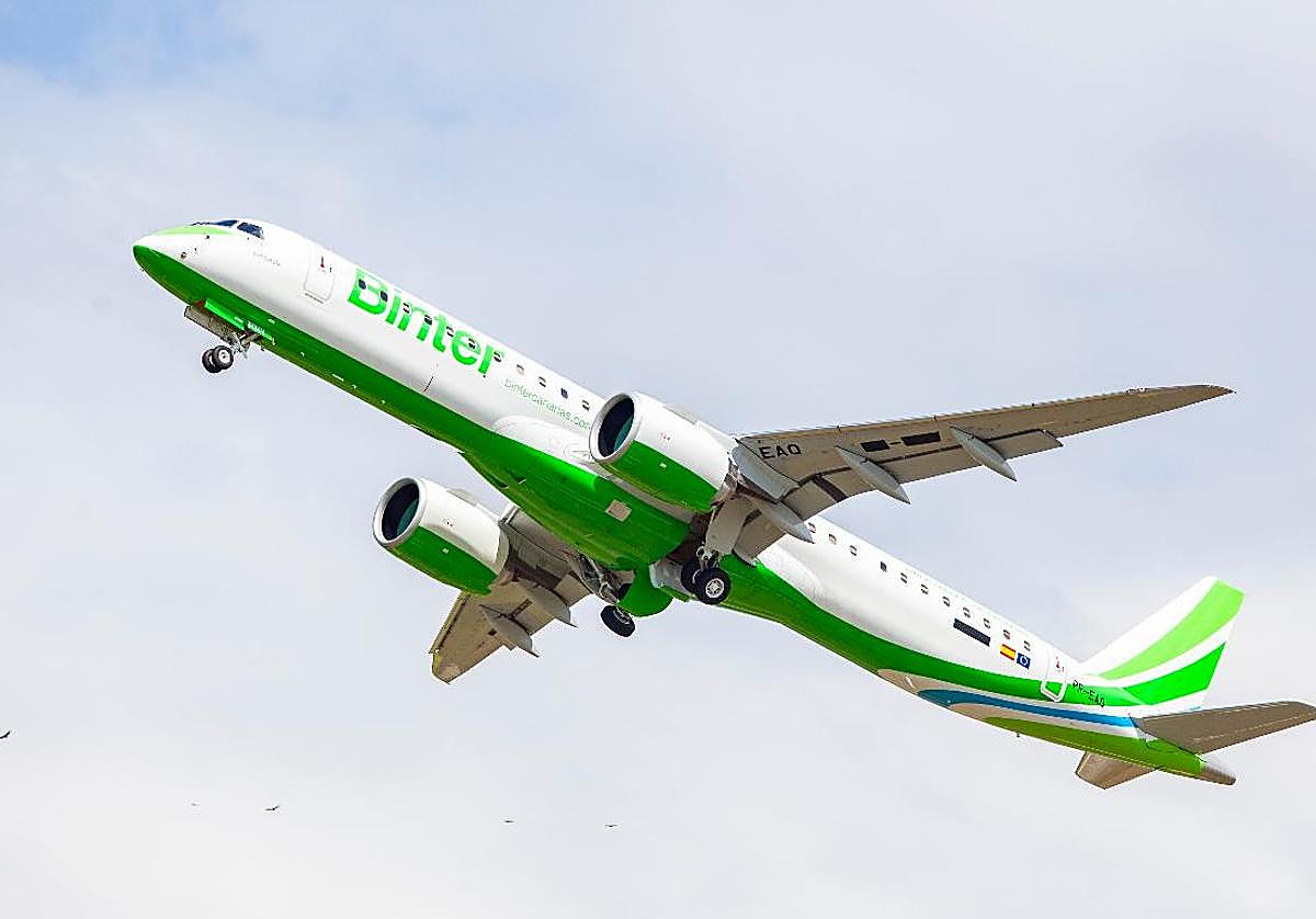 Imagen de un avión de Binter.