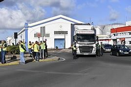 Huelga de los transportistas, el pasado mes de febrero.