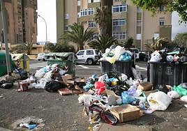 Imagen de archivo de una huelga de basura en Telde.