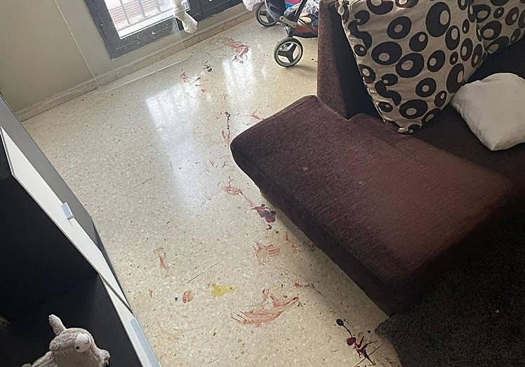 Imagen facilitada por la plataforma animalista en la que se observan restos de sangre, presuntamente del animal.