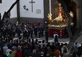 Imagen de la procesión del Santo Encuentro en la capital grancanaria.