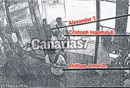 Imagen captada por las cámaras de seguridad de los investigados entrando a la habitación del hotel junto a la víctima el pasado 16 de marzo.