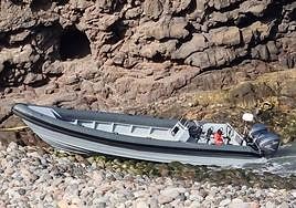 Imagen de la lancha en la que transportaron 1.962 kilos de cocaína hasta La Aldea.