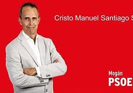 Foto electoral de Cristo Santiago con el PSOE.
