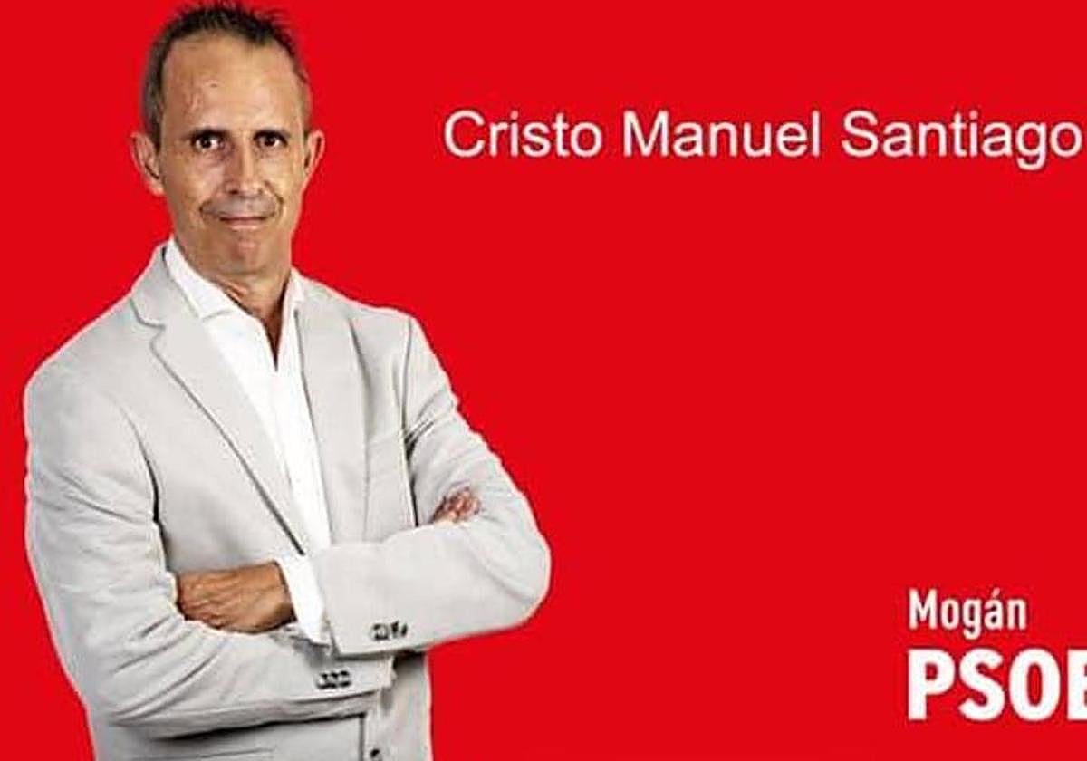 Foto electoral de Cristo Santiago con el PSOE.