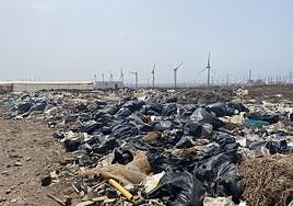 Vertedero incontrolado en una finca sin cultivar en los alrededores de Pozo Izquierdo.