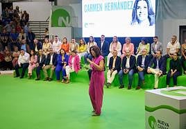El equipo de Nueva Canarias Telde en la presentación de su partido.