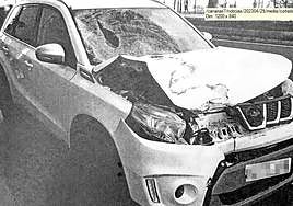 De esta forma quedó el vehículo conducido por Héctor Ramón P.F. tras atropellar a Mario Martel.