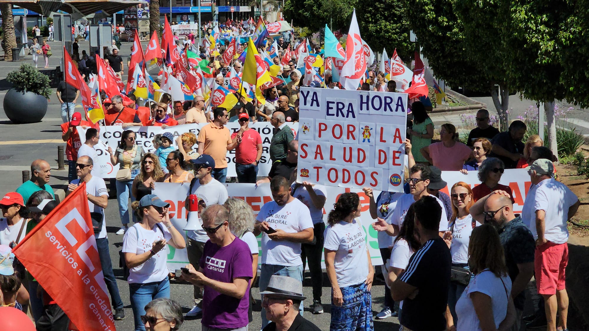 Manifestación por el 1 de mayo en la capital grancanaria