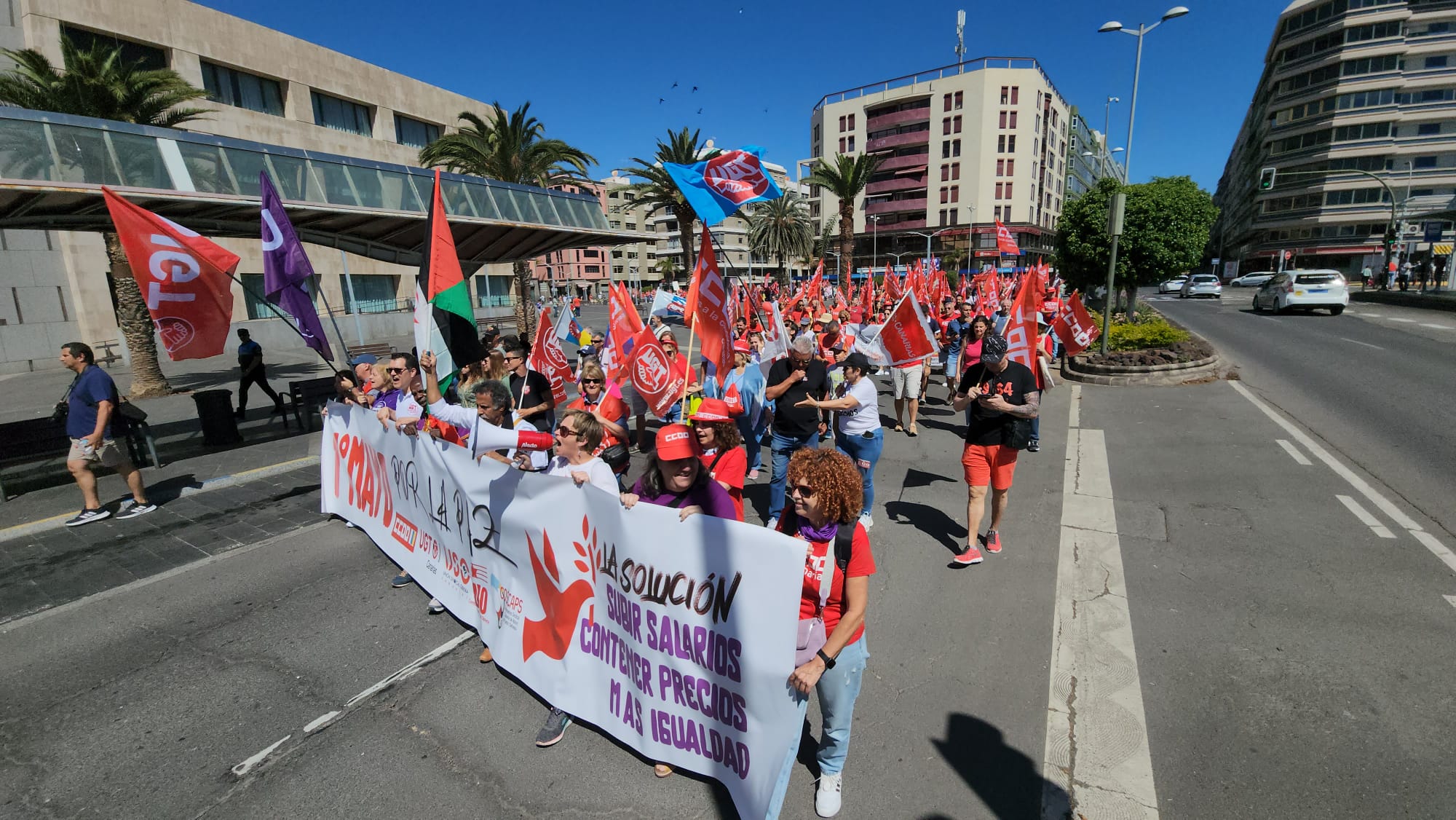 Manifestación por el 1 de mayo en la capital grancanaria