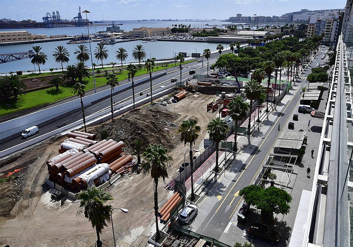 Imagen de archivo de la obra de MetroGuagua a su paso por Santa Catalina.