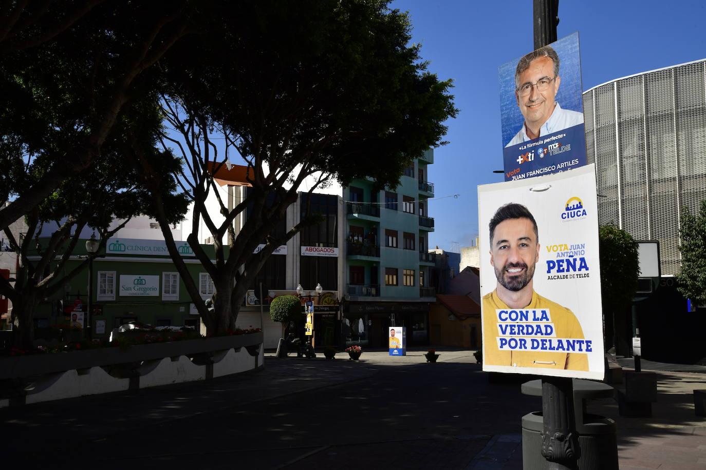 La marea de los carteles electorales inunda Gran Canaria