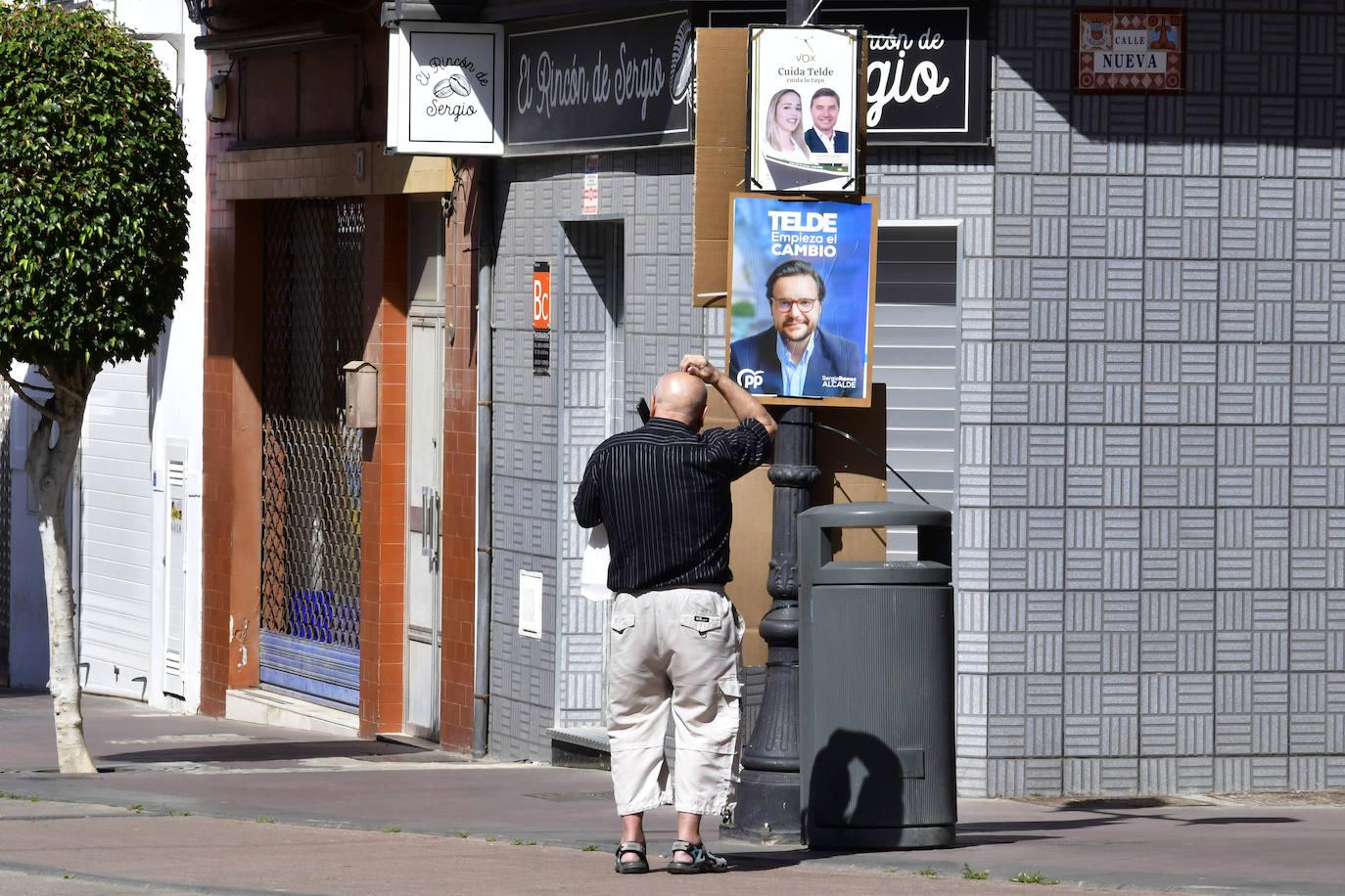 La marea de los carteles electorales inunda Gran Canaria