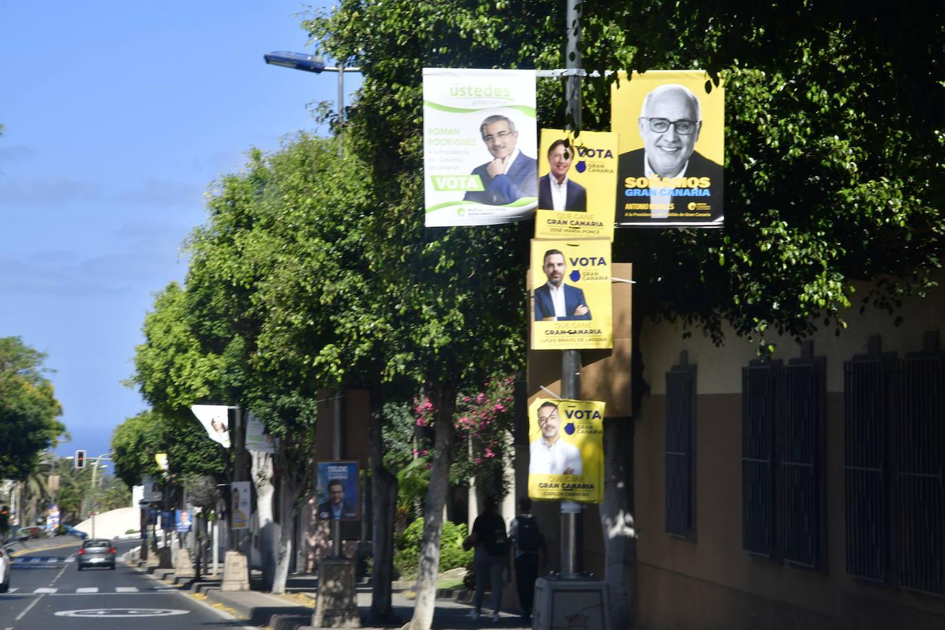 La marea de los carteles electorales inunda Gran Canaria