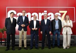 Candidatos a presidir el Cabildo de Gran Canaria de UxGC, PP, NC, PSOE, Podemos y CC.