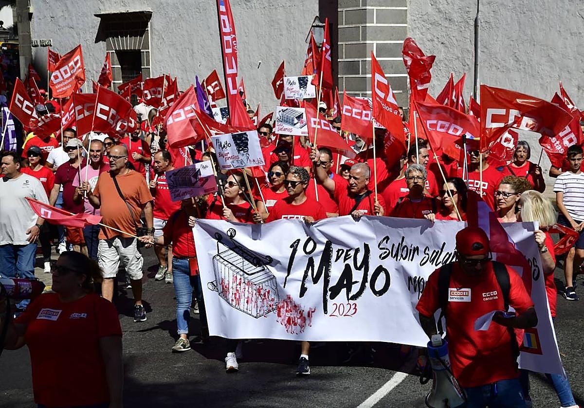 Manifestación del 1 de mayo de este año en defensa de los derechos de los trabajdores.