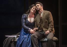 Jessica Pratt y Xabier Anduaga, como Lucia y Edgardo.