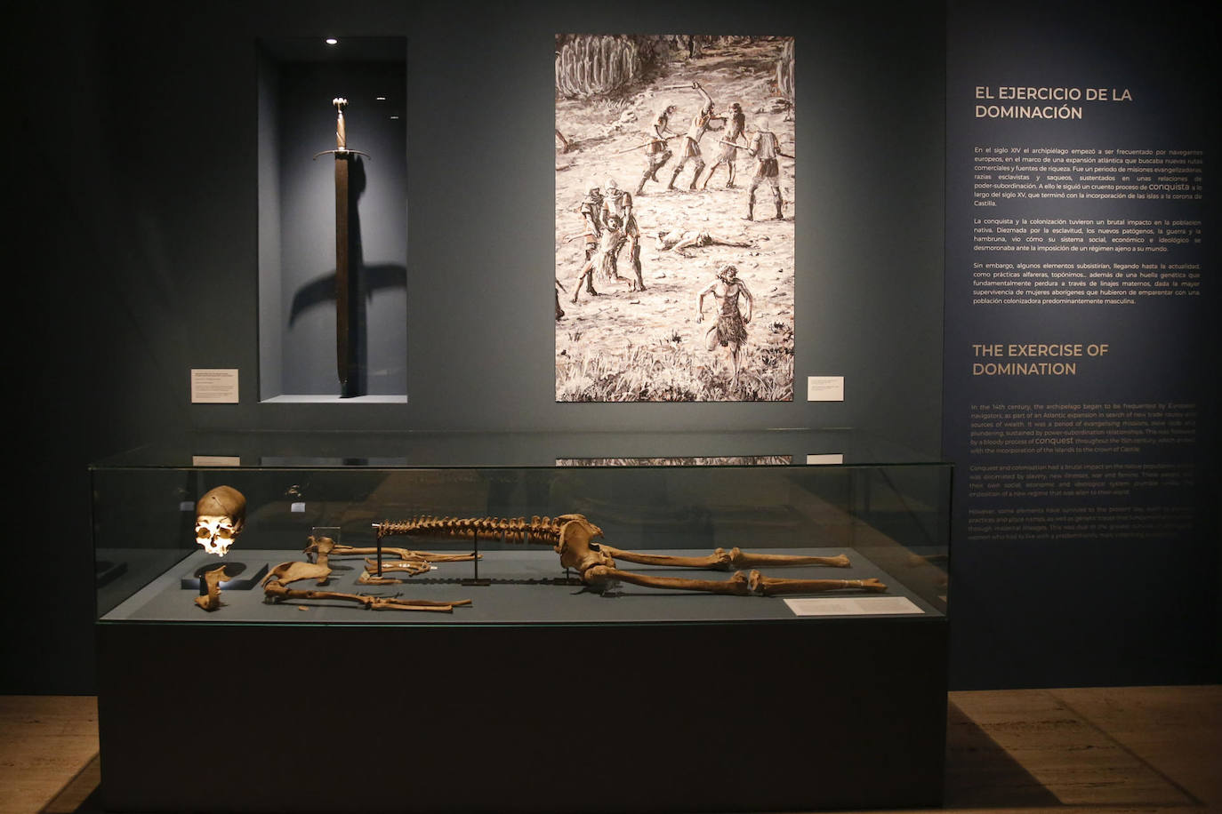 Vista del ídolo de Tara que puede verse en la mayor exposición que se ha exhibido hasta la fecha en Madrid titulada 'Historia de una isla' sobre el pasado prehispánico de la isla de Gran Canaria en el Museo Arqueológico Nacional.