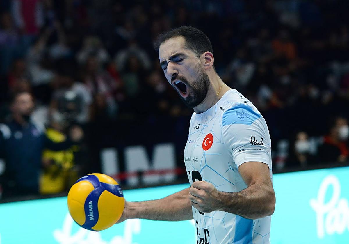 El receptor argentino Nicolás Bruno celebra un punto.