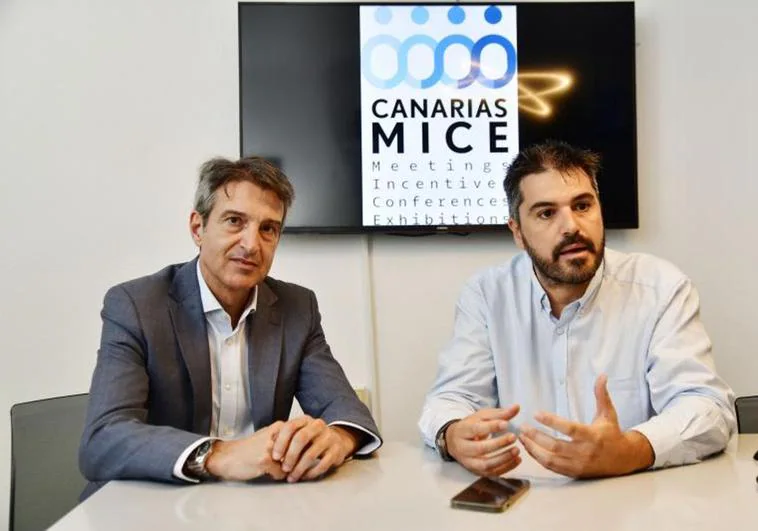 Zoilo Alemán, director MICE Lopesan Hotel (i) y Mauricio Alemán, presidente de la Asociación Canaria de la Industria MICE.