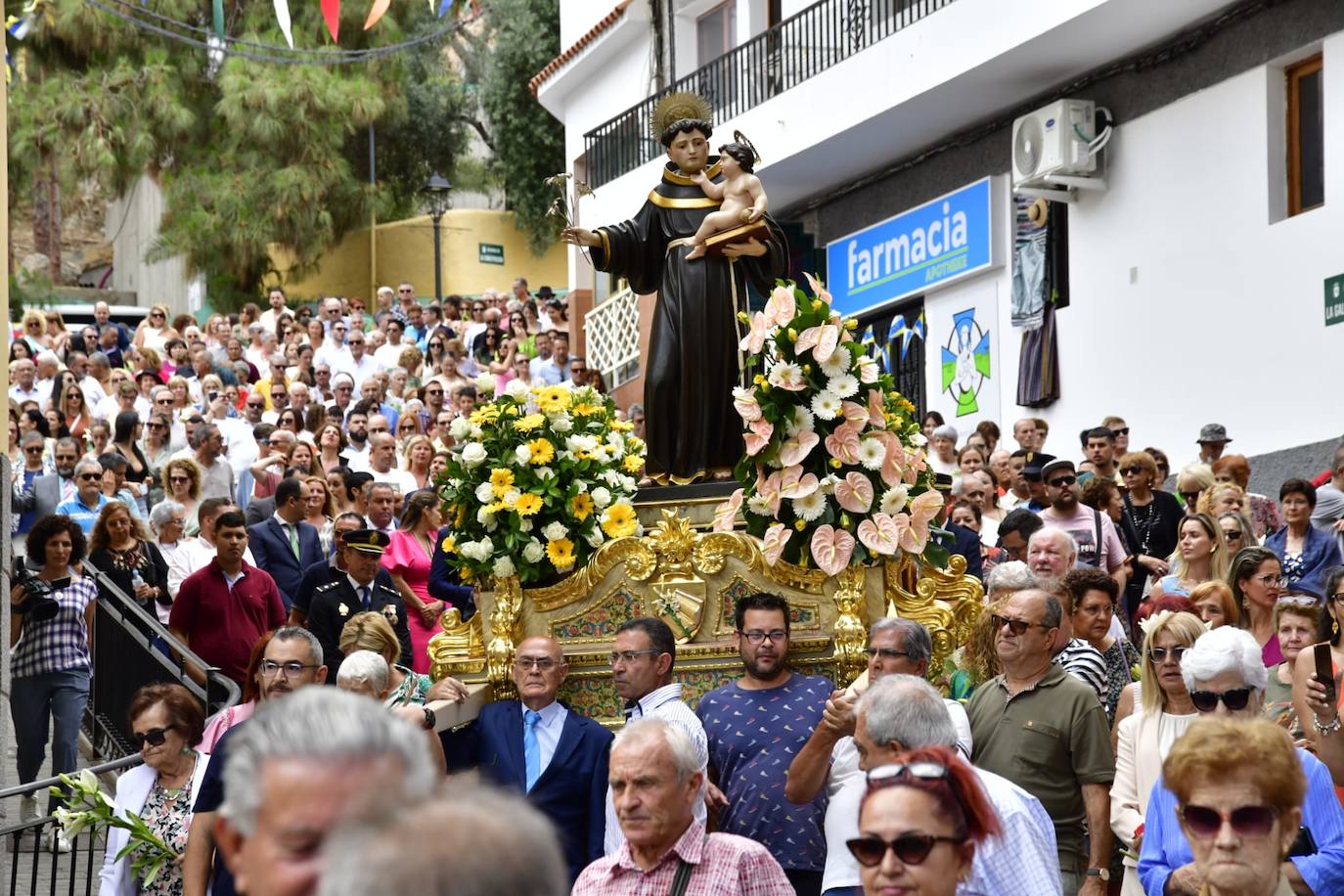 Más políticos que santos en la procesión de San Antonio el Chico en Mogán