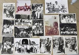 Las fotografías antiguas del álbum personal de Antonio reflejan toda una vida al frente de la asociación de vecinos: fiestas, comuniones, romerías..