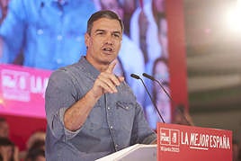 Pedro Sánchez en un mitin.