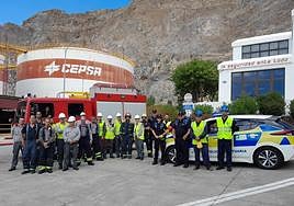 Cepsa realiza un simulacro en su planta de almacenamiento de La Jurada, con amplio despliegue externo