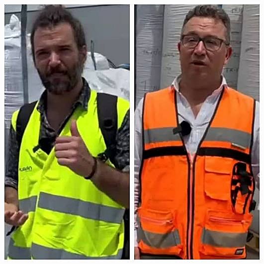 Álvaro Otero, de Ecoembes, a la izquierda, y Francisco Ruiz, director de Plascan