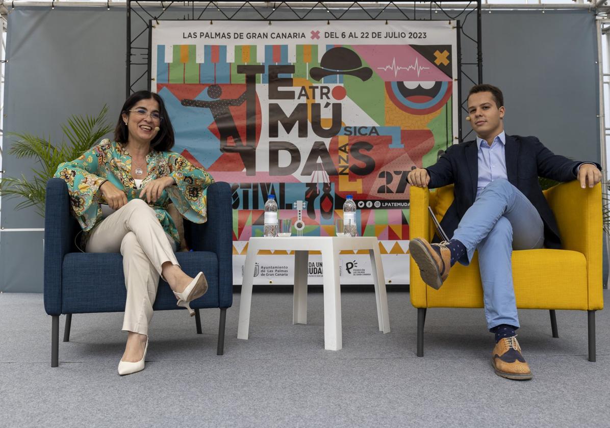 Carolina Darias y Adrián Santana, este viernes, durante la presentación del festival Temudas.