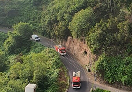 Los bomberos actúan en la zona para extinguir el fuego.