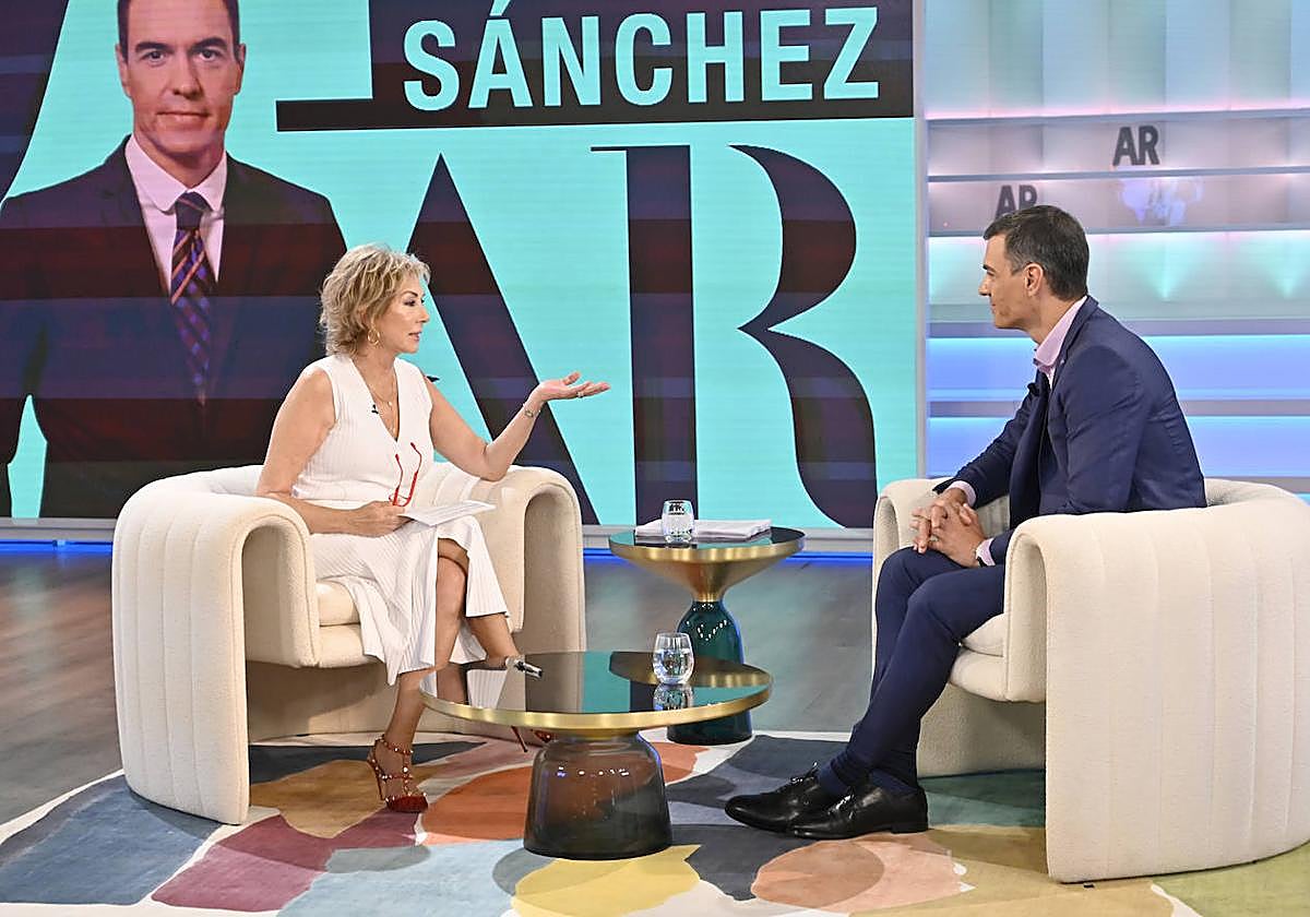 Entrevista de Ana Rosa Quintana al presidente Pedro Sánchez.