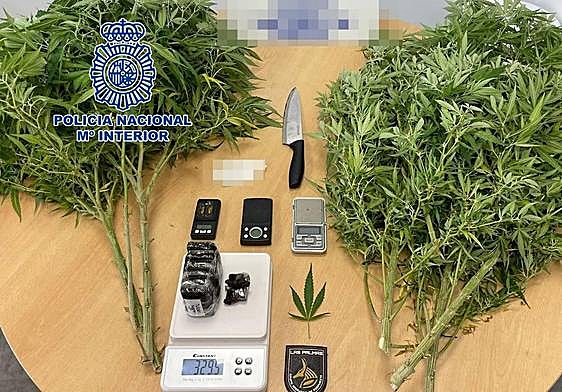 Material incautada por la Policía Nacional.