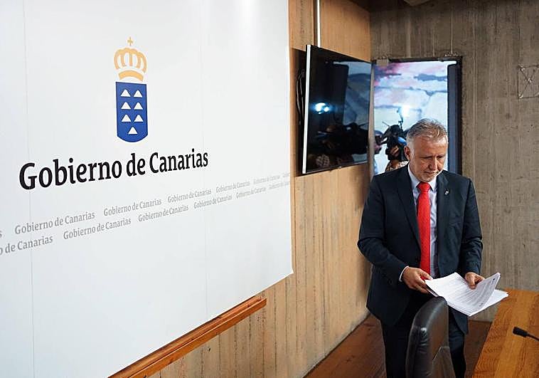 El presidente en funciones, Ángel Víctor Torres, tras su último Consejo de Gobierno.