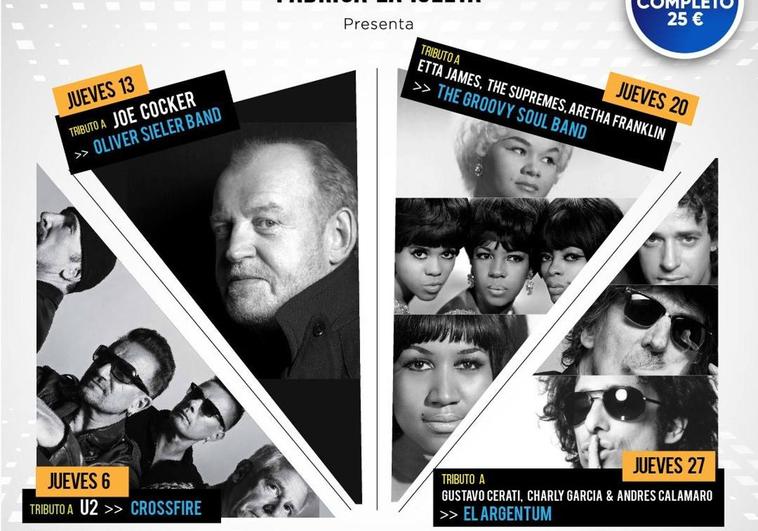 Fábrica La Isleta programa un nuevo ciclo de tributos a icónicos como U2, Joe Cocker o Andrés Calamaro