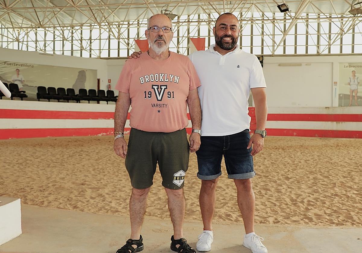 Antonio Patarrasa y Marcos Ávila, en el terrero de Buen Lugar.