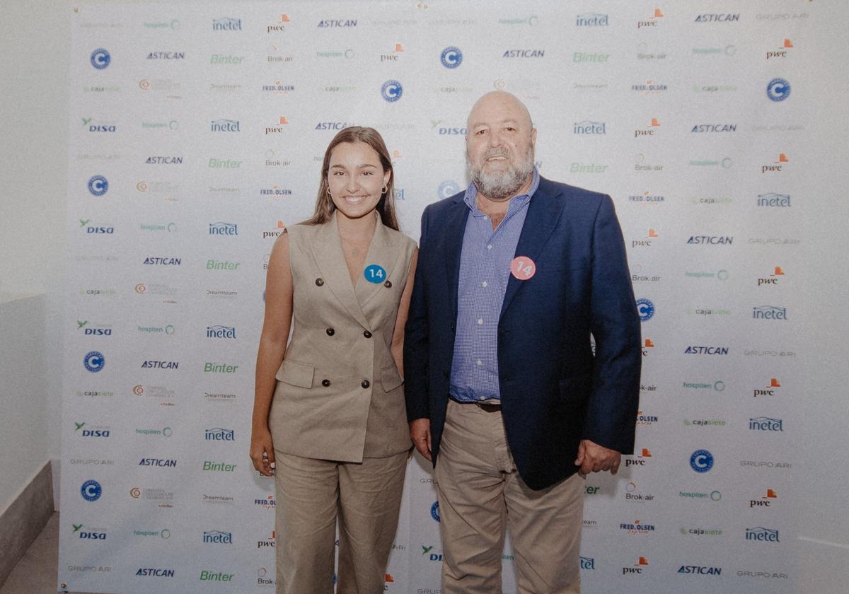 Inés Ramirez, junto a su mentor, José Luis Henríquez, en el evento de ganadores de Canarias Masterclass.